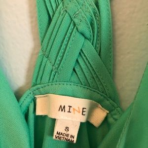 Green midi lace back dress